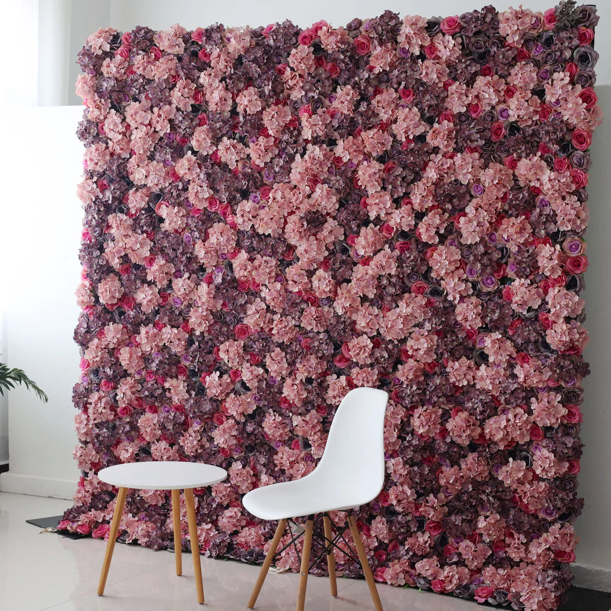 Valar-Blumen rollen künstliche Blumen Wandkulisse auf: Rose Blush Ensemble