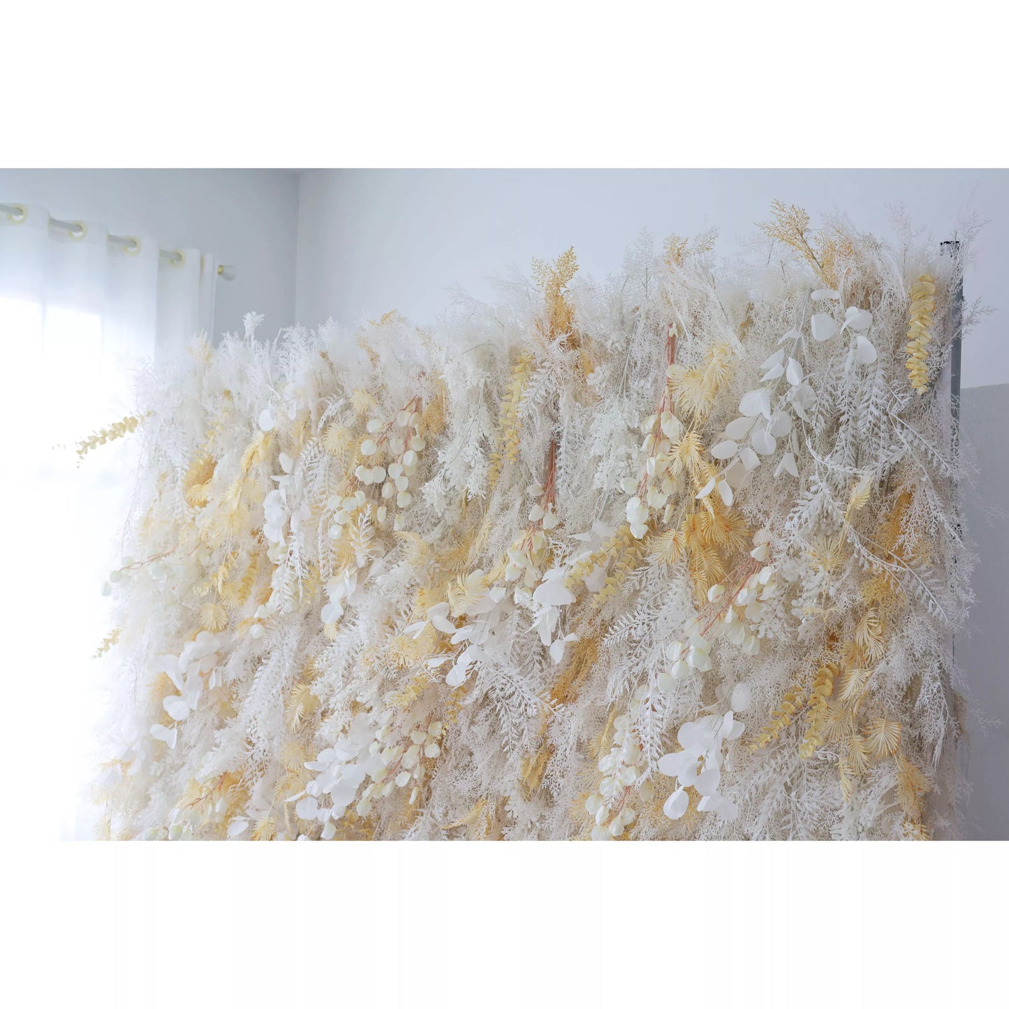 ValarFlowers luxury artificial flower wall backdrop with golden roses peonies hydrangeas gilded petals for wedding event decor