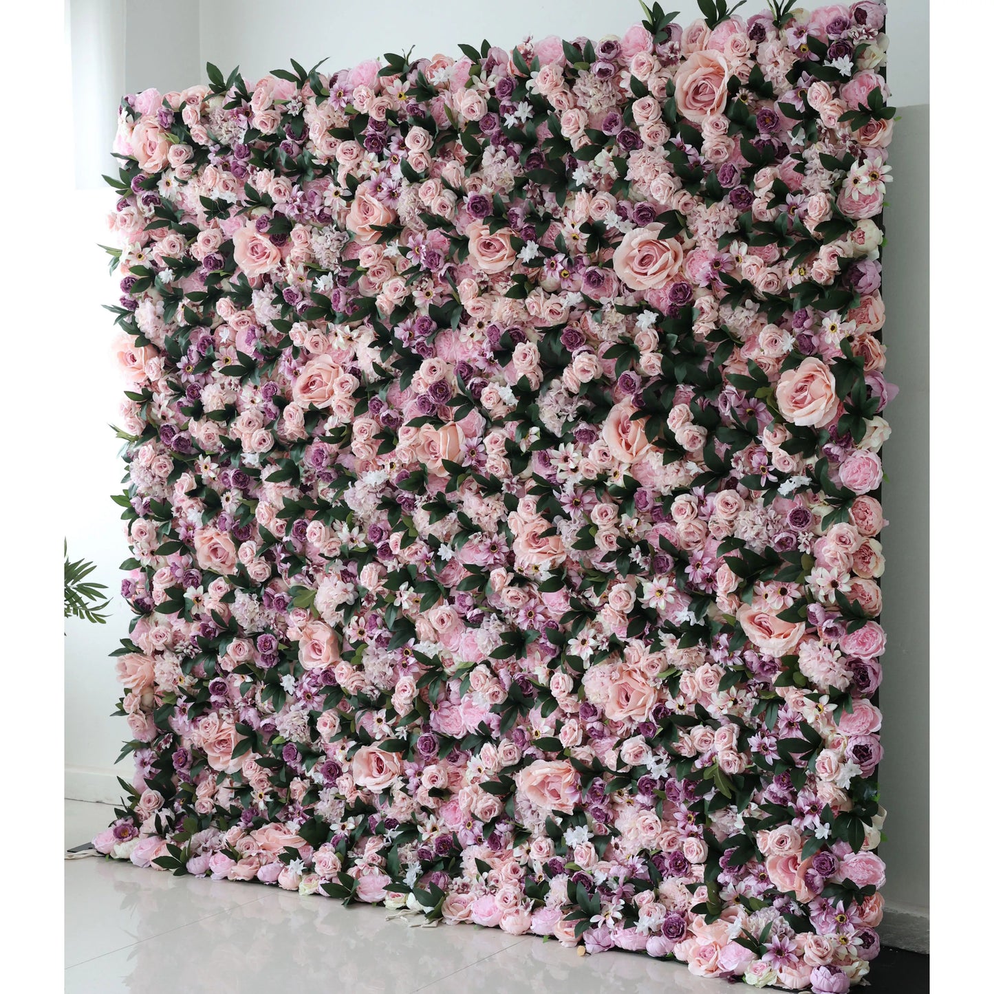 ValarFlowers pink rose peony hydrangea artificial flower wall backdrop, luxurious faux floral panel for wedding ceremony and event decor