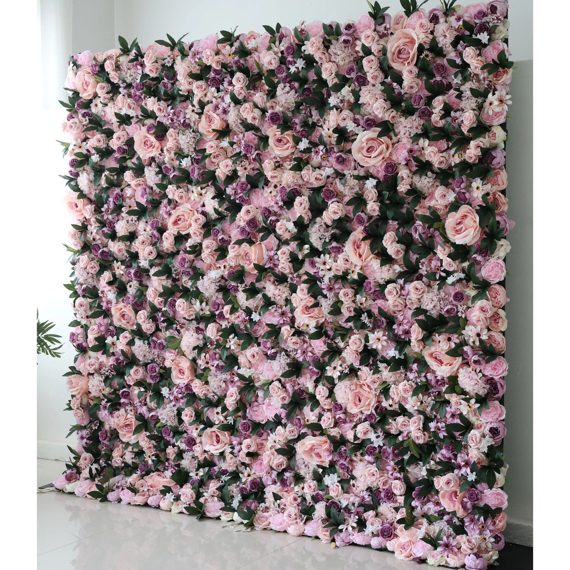 ValarFlowers pink rose peony hydrangea artificial flower wall backdrop, luxurious faux floral panel for wedding ceremony and event decor