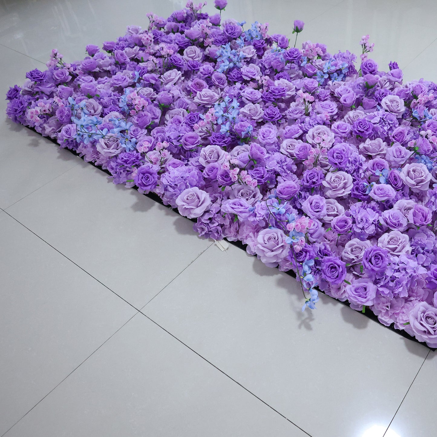 ValarFlowers Purple & Blue Floral Wall: Luxurious Peonies, Roses & Hydrangeas for Wedding Backdrop, Bridal Shower & Photo Booth