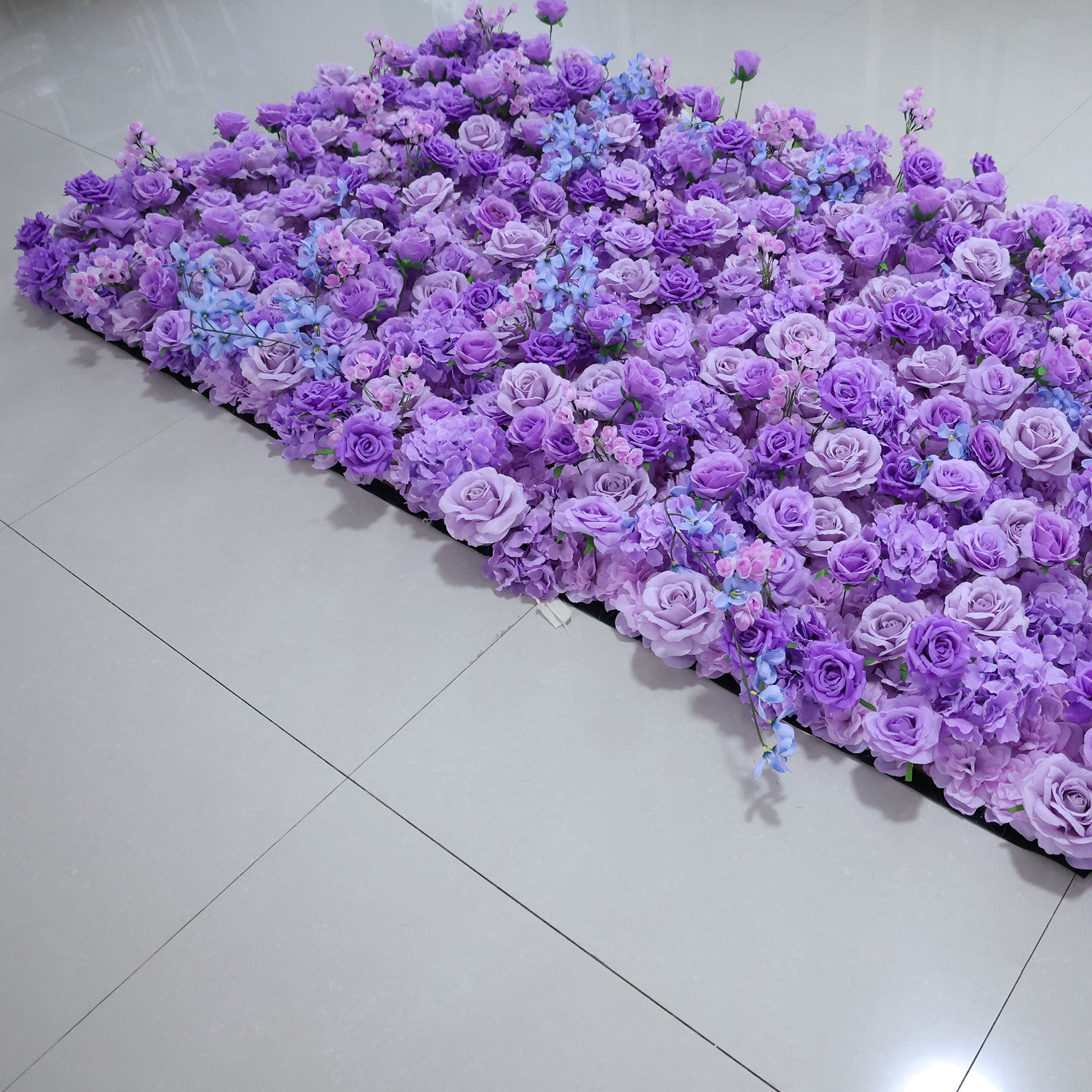 ValarFlowers Purple & Blue Floral Wall: Luxurious Peonies, Roses & Hydrangeas for Wedding Backdrop, Bridal Shower & Photo Booth