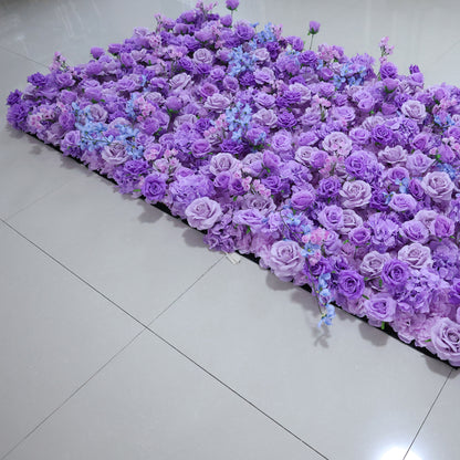 ValarFlowers Purple & Blue Floral Wall: Luxurious Peonies, Roses & Hydrangeas for Wedding Backdrop, Bridal Shower & Photo Booth