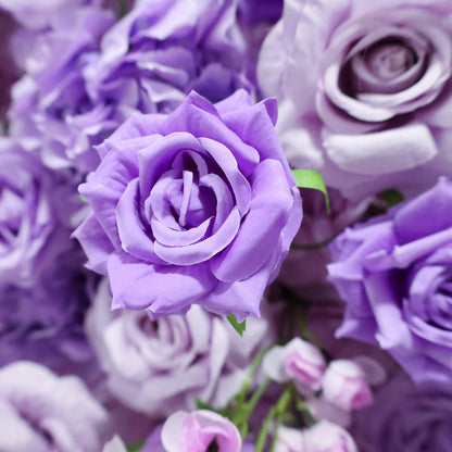 ValarFlowers Purple & Blue Artificial Flower Wall: Lush Faux Roses Peonies Hydrangeas for Wedding, Party, Photo Booth Backdrop Decor