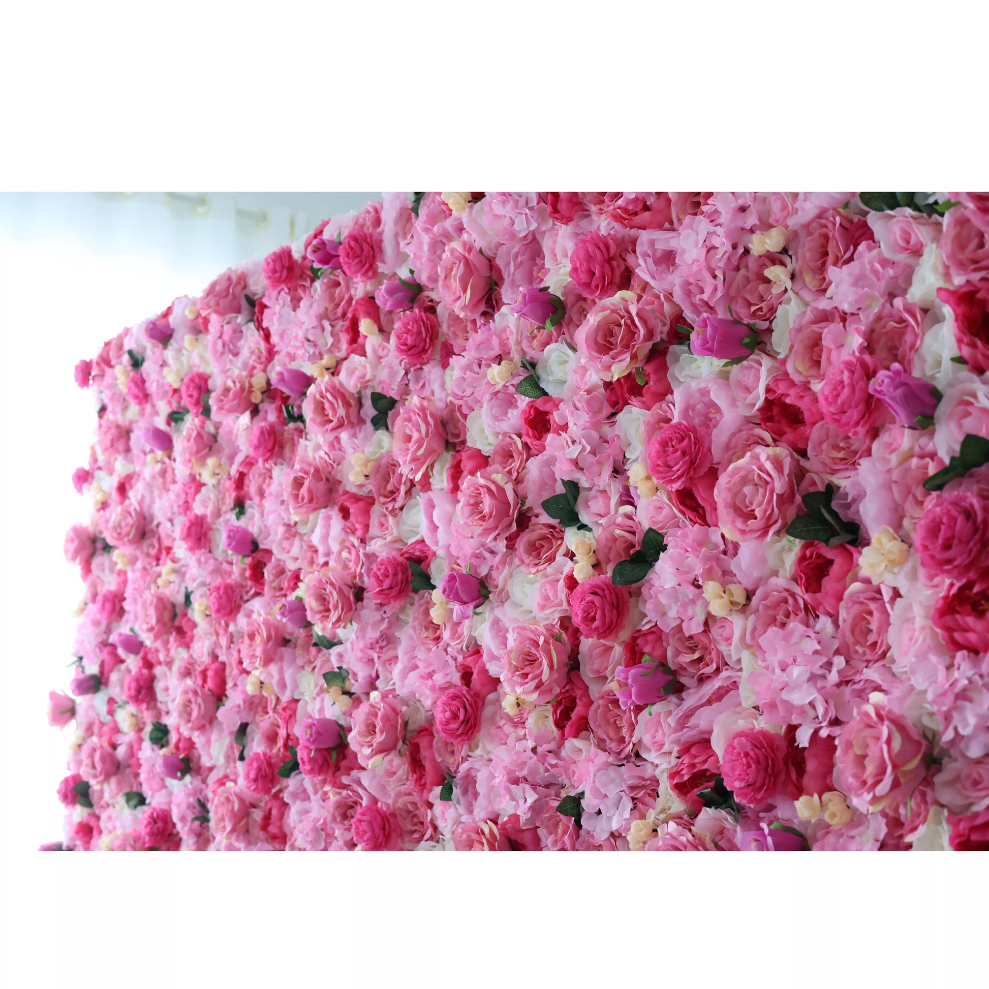 ValarFlowers artificial flower wall backdrop with lush roses, peonies, hydrangeas and greenery - romantic wedding and event decor