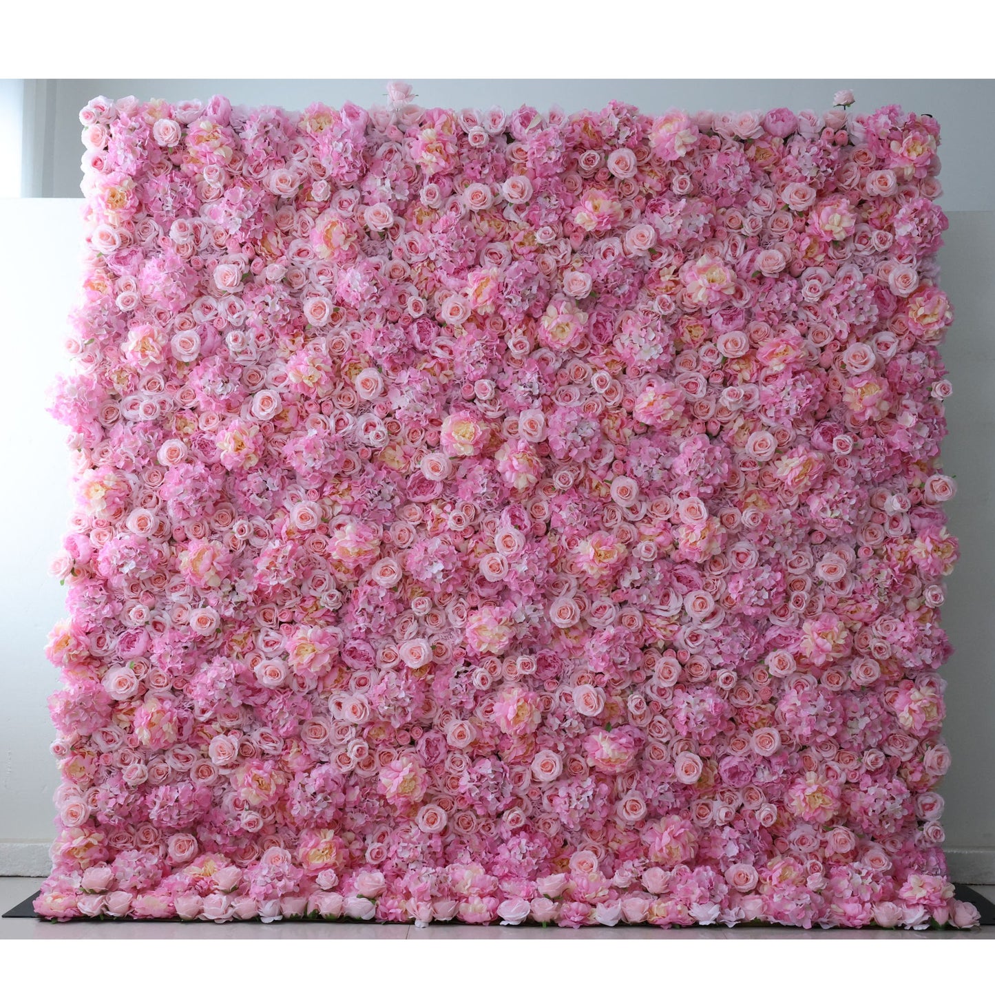 ValarFlowers faux flower wall backdrop with roses peonies hydrangeas, lush greenery panel for wedding party photo booth venue decoration