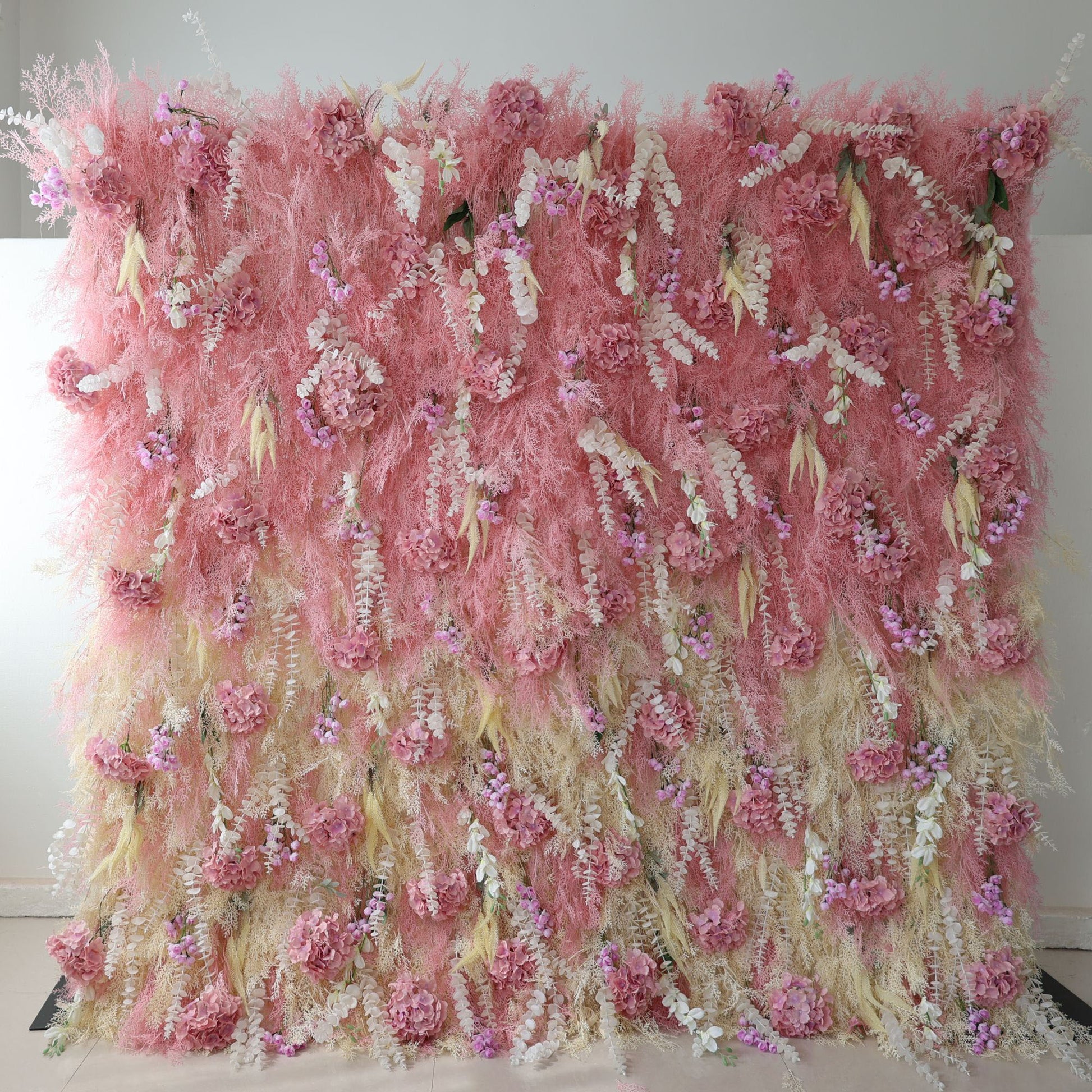 ValarFlowers luxury artificial flower wall with full roses peonies hydrangeas greenery panel for wedding backdrop ceremony arch party photo booth decor
