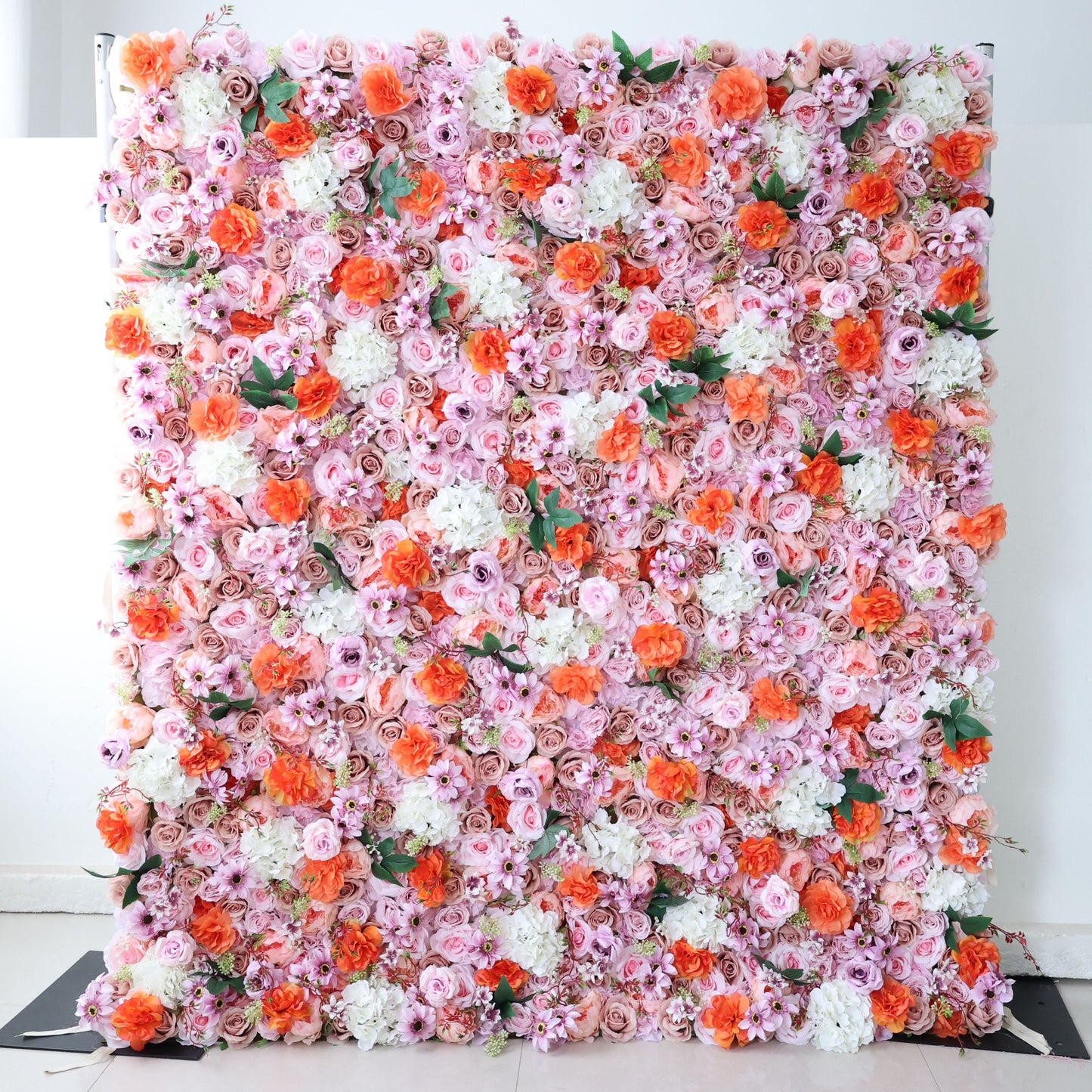 ValarFlowers luxury artificial flower wall backdrop with lush pink peonies, roses, and greenery for wedding, party, photo booth event decor