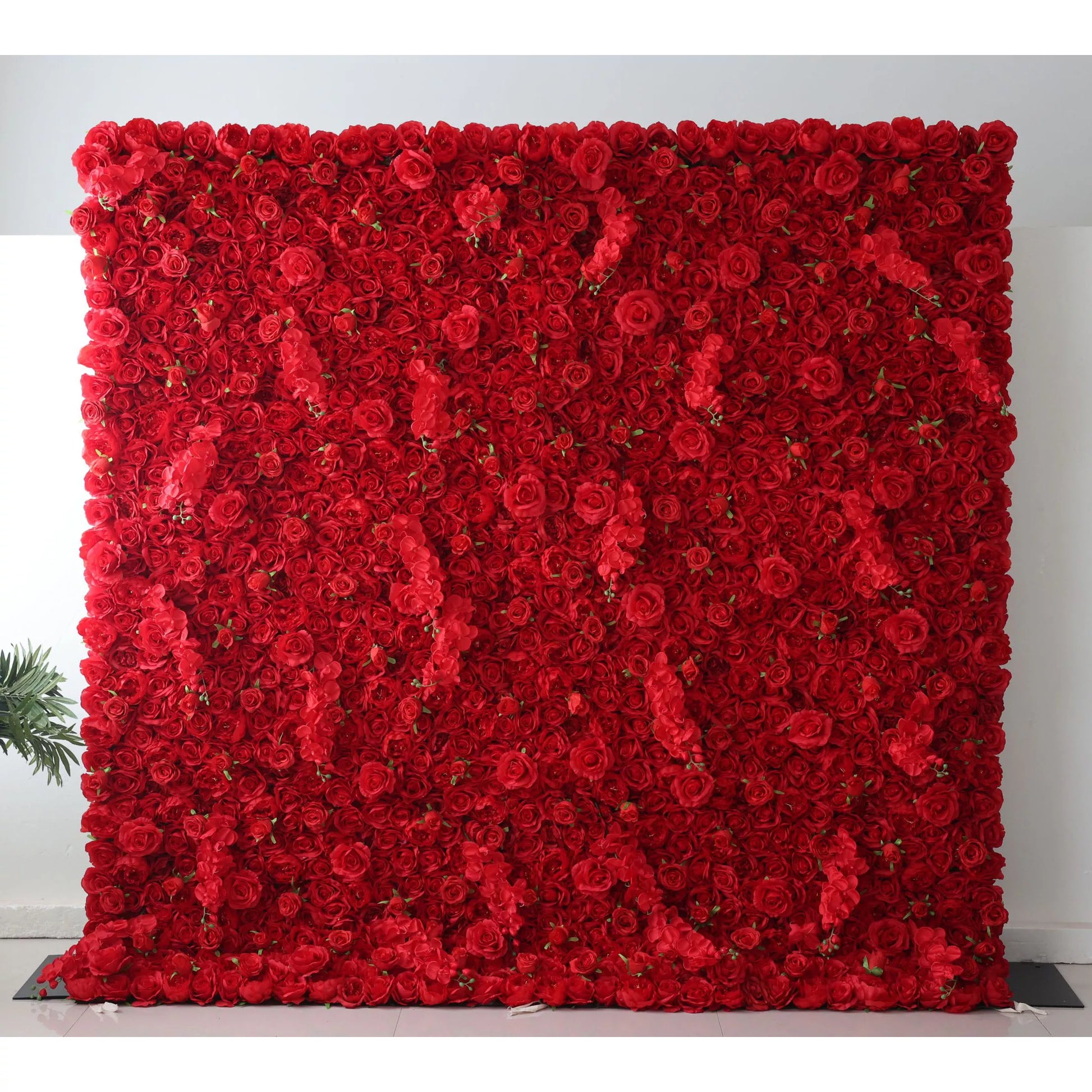 ValarFlowers artificial red rose and peony flower wall backdrop for wedding, luxury silk floral party decor, event photography VF-050