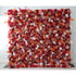 This flower wall is a striking composition, densely packed with a variety of artificial flowers. The dominant red hues blend with accents of pink, orange, and touches of white fluffy elements and foliage. The rich color palette and diverse textures create a warm, passionate atmosphere, making it an ideal backdrop for weddings, events, or photo - shoots, exuding both elegance and a sense of grandeur. 