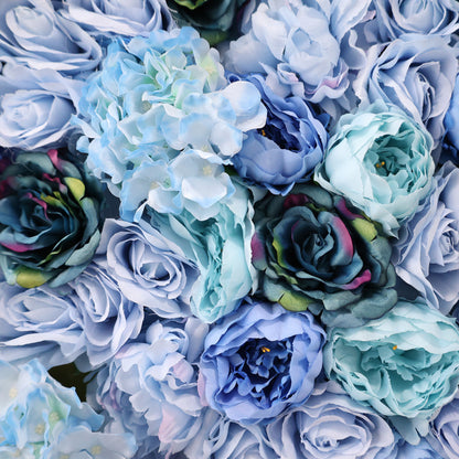 ValarFlowers Blue &amp; Teal Floral Extravaganza Wall: A Captivating, Ocean-Inspired Masterpiece for Memorable Celebrations-VF-549