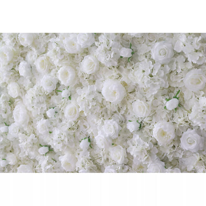 WHITE IVORY ROSES WITH GREENERY FLOWER WALL, FLOWER WALL