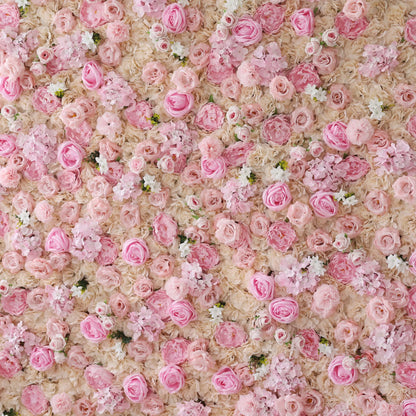 ValarFlowers Toile de fond murale florale artificielle : Blossom Bliss Toile de fond murale florale artificielle : Enchanted Rose Rose Edition-VF-267