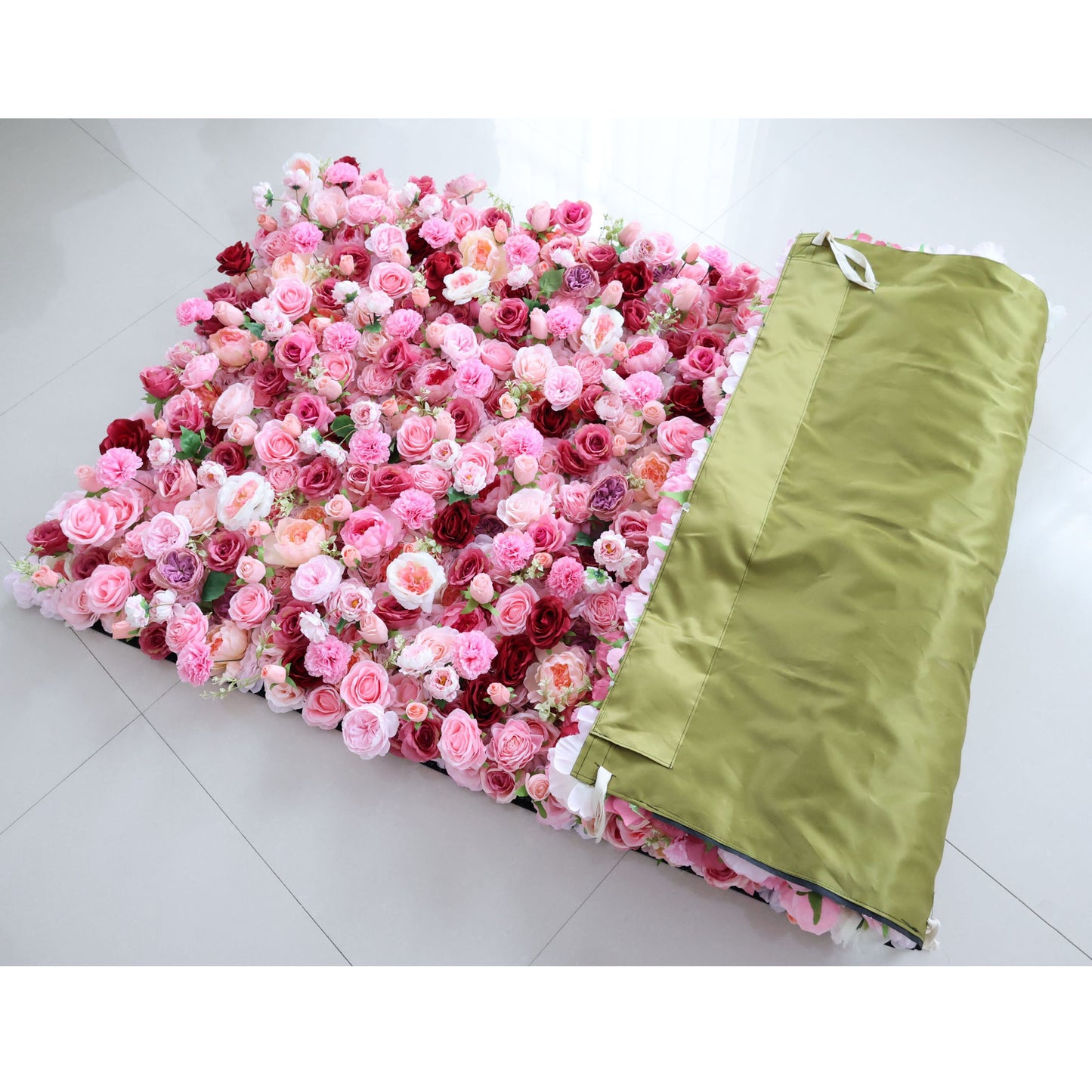 ValarFlowers luxury artificial flower wall backdrop with lush peonies roses hydrangeas greenery for wedding event decor photo booth