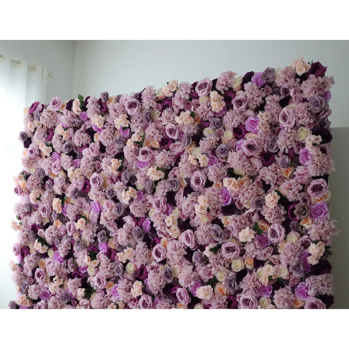 ValarFlowers Artificial Floral Wall Backdrop: Lavender Luxe: A Symphony of Serene and Soft Hues-Royal Romance: -VF-292