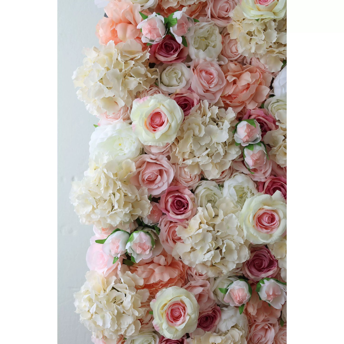ValarFlowers sage rose taupe Indian red artificial flower wall with roses peonies hydrangeas for wedding event photography backdrop