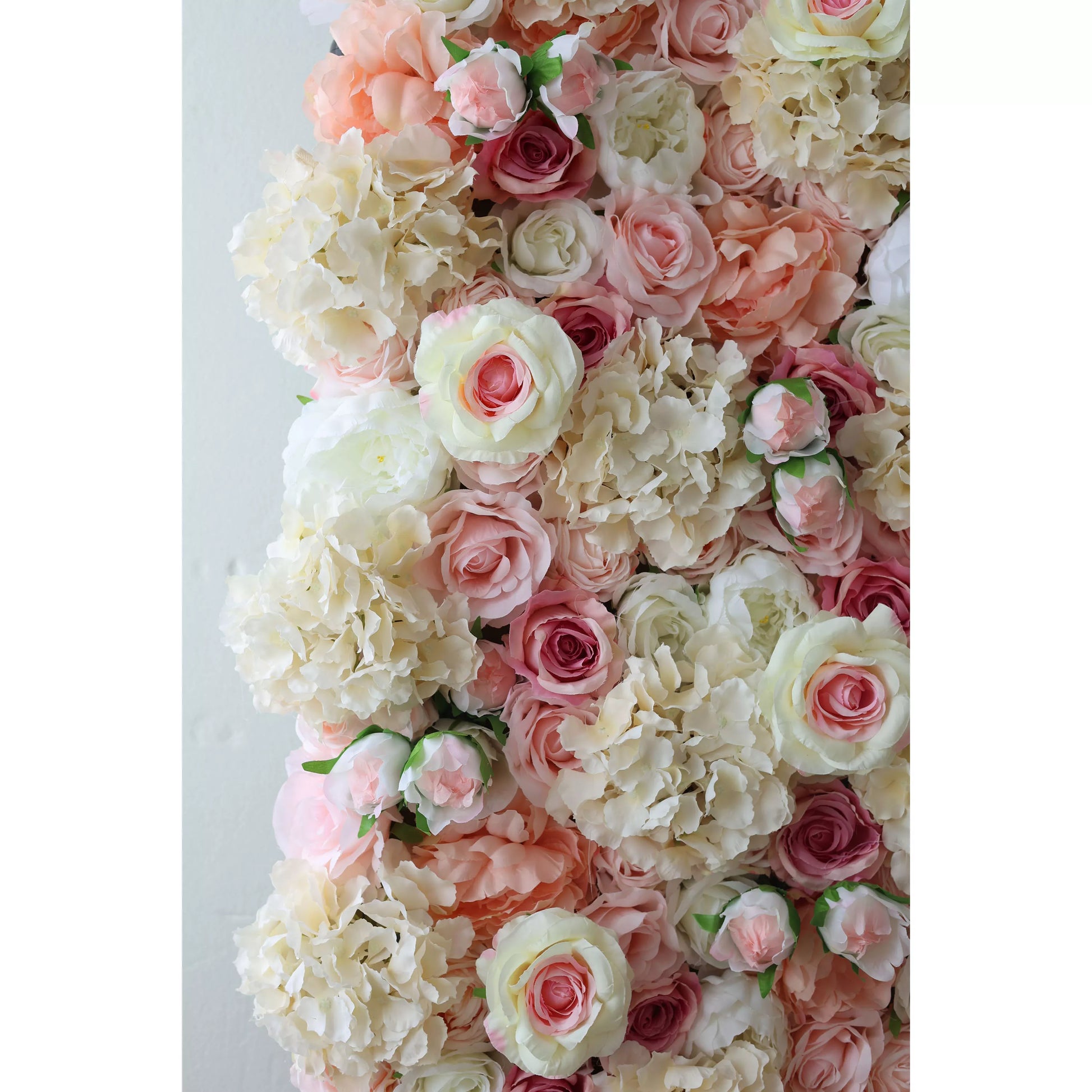 ValarFlowers sage rose taupe Indian red artificial flower wall with roses peonies hydrangeas for wedding event photography backdrop