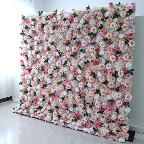 ValarFlowers artificial flower wall backdrop with lush roses peonies hydrangeas and greenery for wedding party photo booth event decor