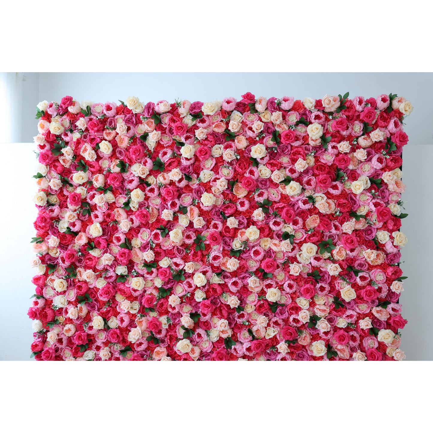 ValarFlowers lush artificial flower wall with roses peonies hydrangeas, greenery backdrop for wedding, bridal shower, party photo booth event decor