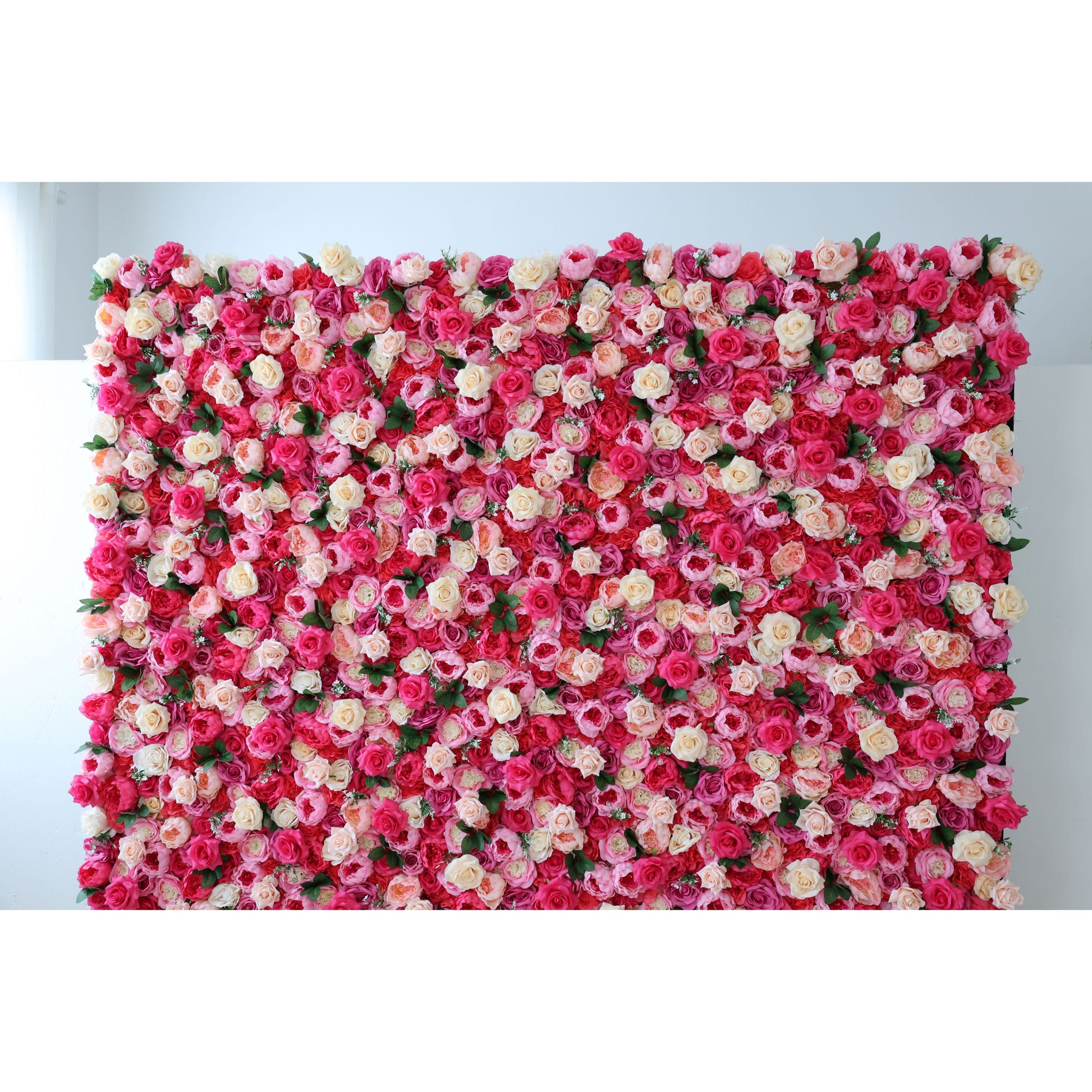 ValarFlowers lush artificial flower wall with roses peonies hydrangeas, greenery backdrop for wedding, bridal shower, party photo booth event decor