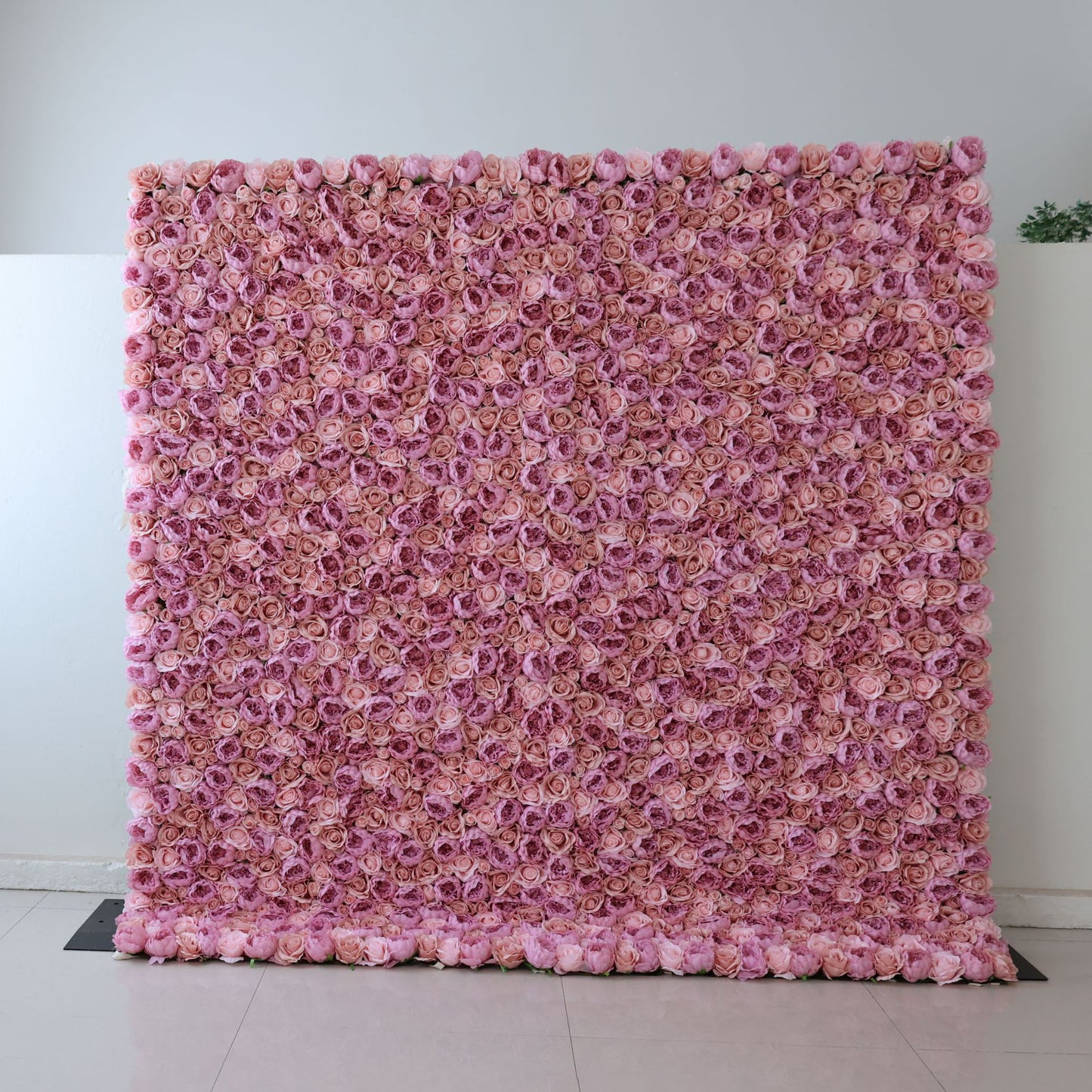 ValarFlowers artificial flower wall backdrop with lush roses peonies hydrangeas in greenery, luxury faux floral panel for wedding ceremony photo booth decor