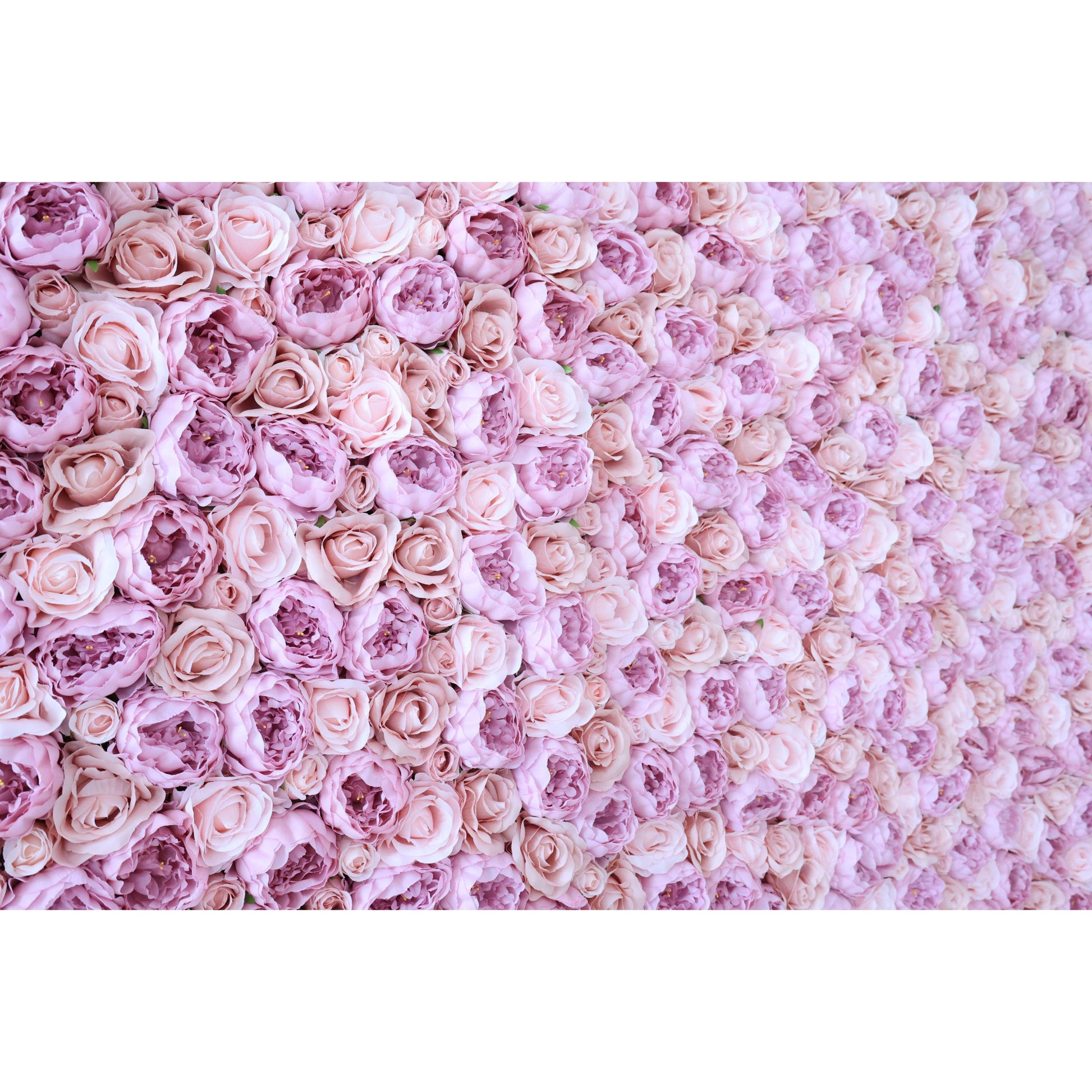 ValarFlowers luxuriously dense artificial flower wall backdrop with roses peonies hydrangeas and greenery for wedding party photo booth event decor
