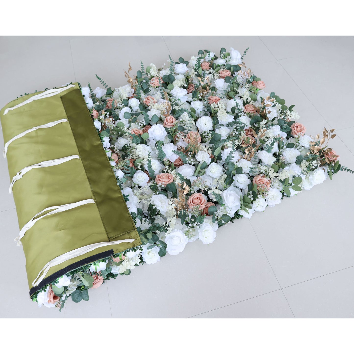 ValarFlowers artificial flower wall backdrop with lush pink roses, peonies and hydrangeas for wedding and event decor