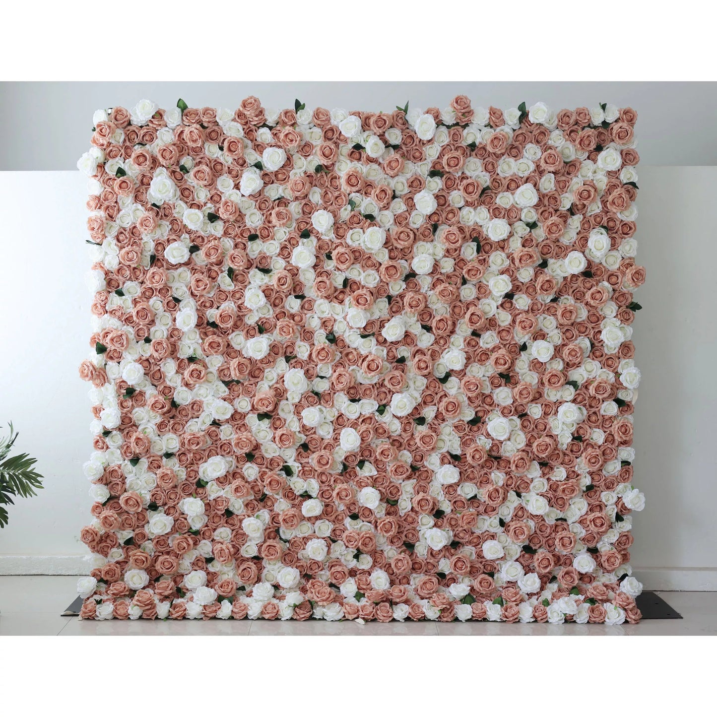 ValarFlowers Artificial Floral Wall Backdrop: Vintage Roses - Peach & Cream Harmony Edition-VF-269