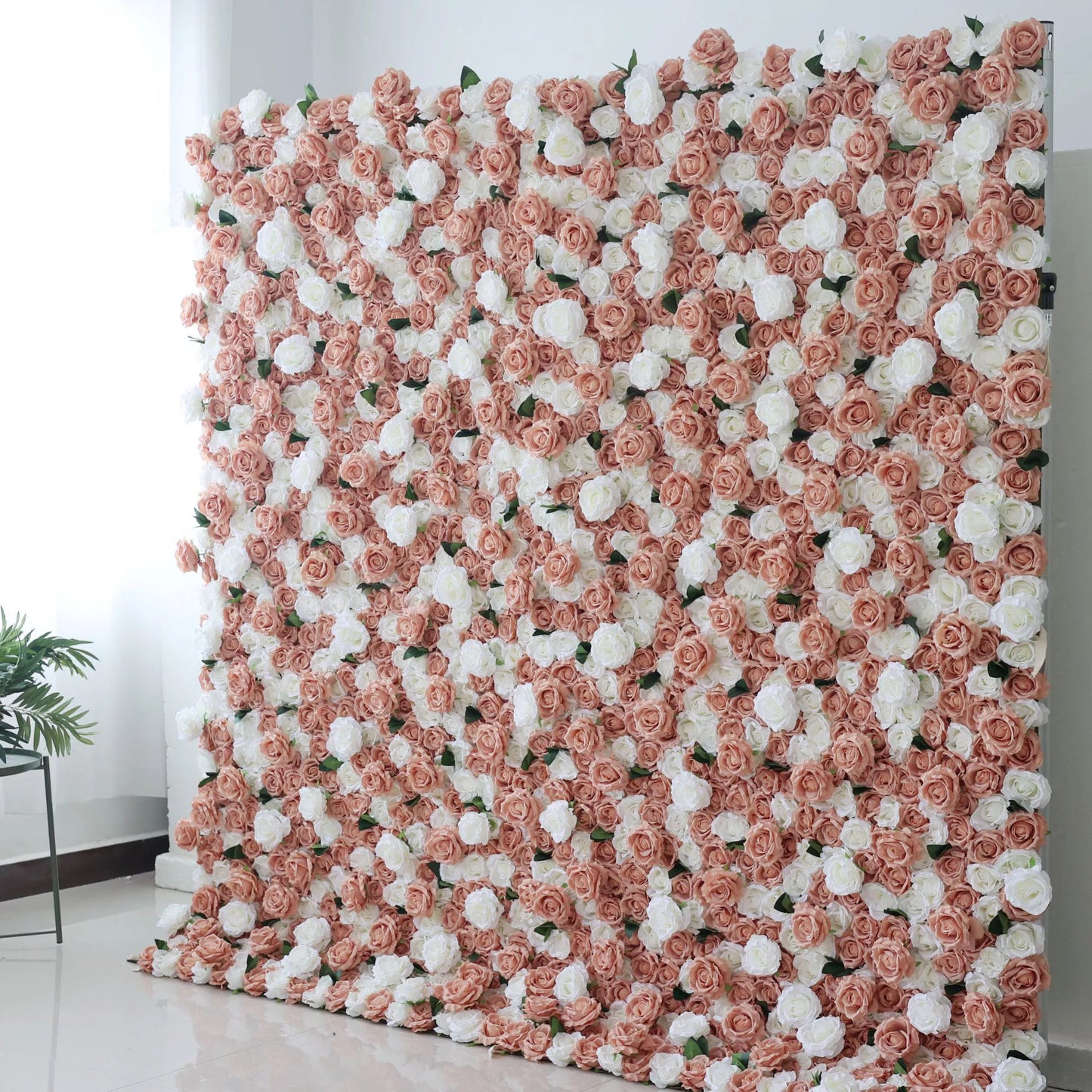ValarFlowers Backdrop: Embrace the allure of the Vintage Roses - Peach & Cream Harmony Edition. A symphony of roses in nostalgic hues, this backdrop is a tribute to timeless elegance and love.