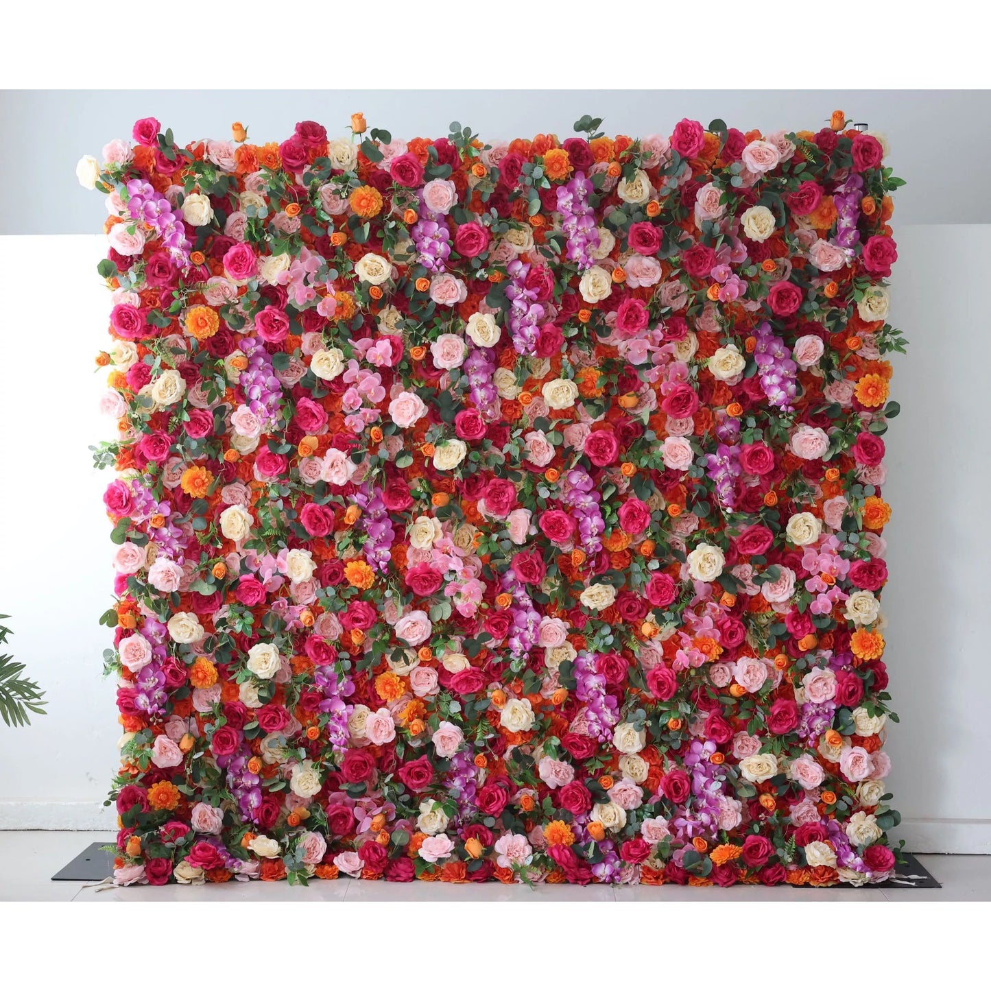 ValarFlowers Artificial Floral Wall Backdrop: Enchanted Garden - Radiant & Romantic Bloom Array-VF-271