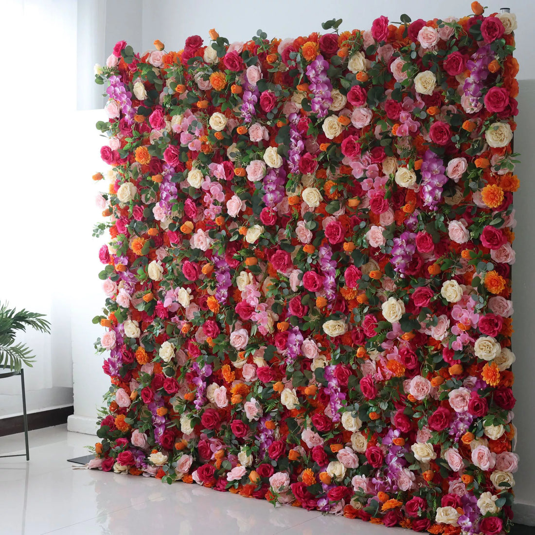 ValarFlowers Backdrop: Dive into the vibrant Enchanted Garden - Radiant & Romantic Bloom Array. A lush panorama of florals in radiant hues, it&