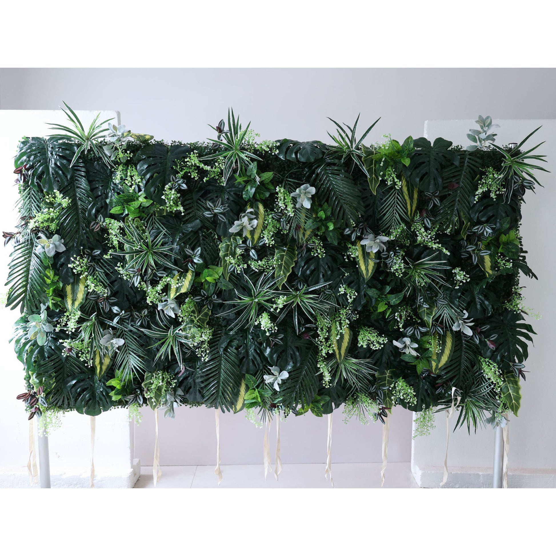 ValarFlowers luxury faux flower wall backdrop with lush peonies roses hydrangeas in soft blush pink ivory greenery perfect for wedding event decor