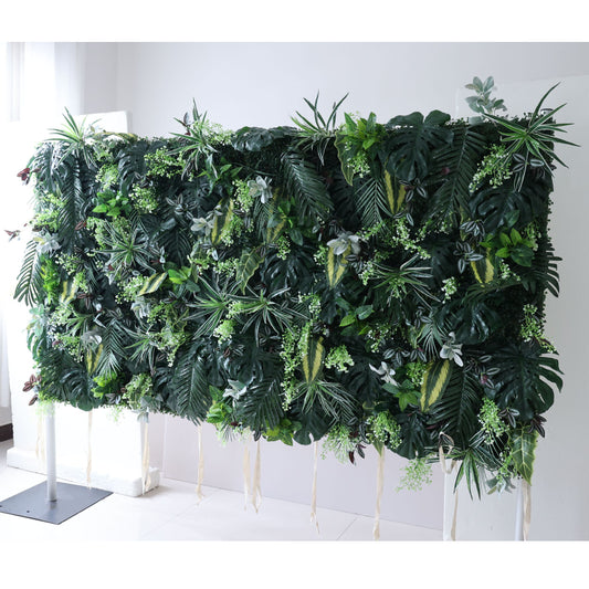 ValarFlowers artificial flower wall backdrop with lush pink white roses peonies hydrangeas greenery for wedding photo booth event decor