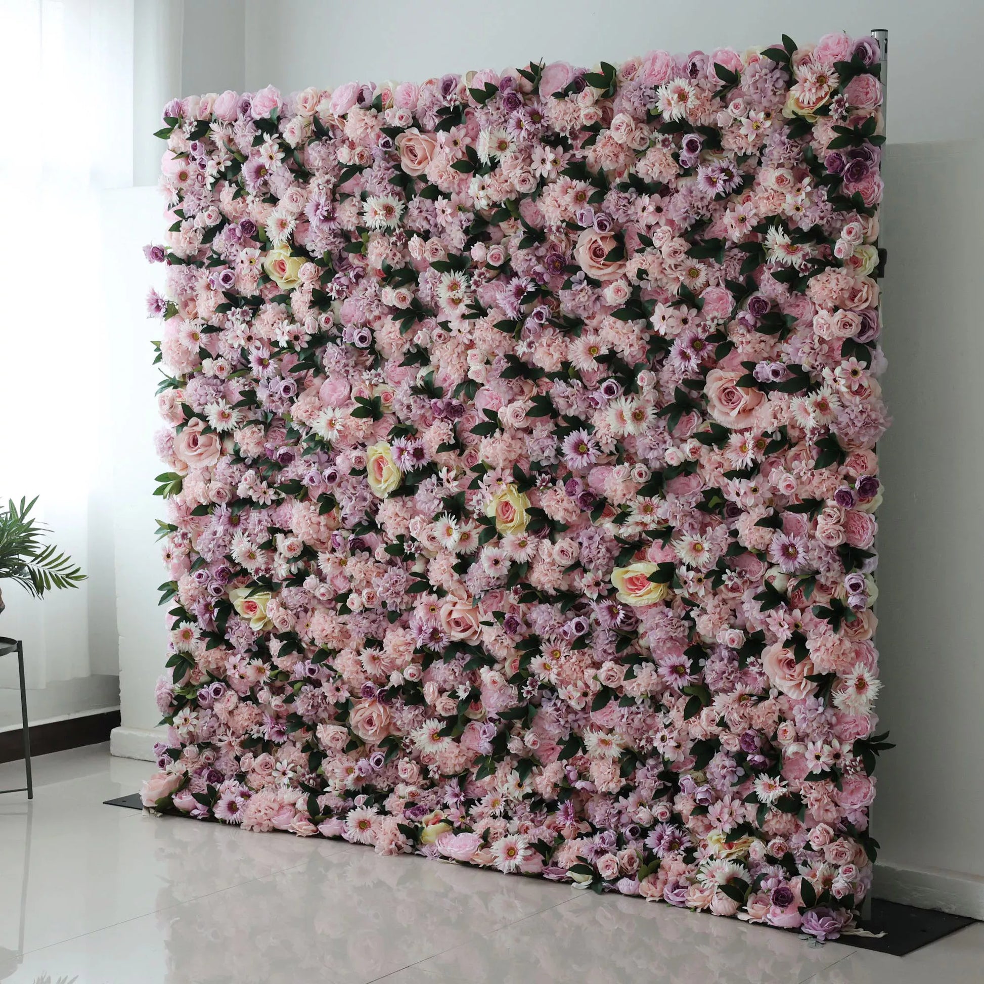 ValarFlowers luxury artificial rose peony hydrangea flower wall backdrop with lush greenery for wedding ceremony photo booth event decor