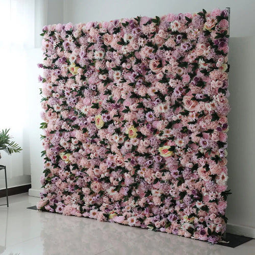 ValarFlowers luxury artificial rose peony hydrangea flower wall backdrop with lush greenery for wedding ceremony photo booth event decor
