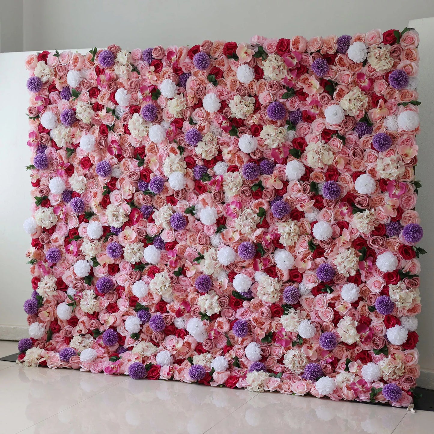 ValarFlowers Backdrop: Embrace the Springtime Symphony - a rich tableau of rosy delights, lavender luxuries, and pristine whites. A masterpiece of floral elegance and timeless grace.