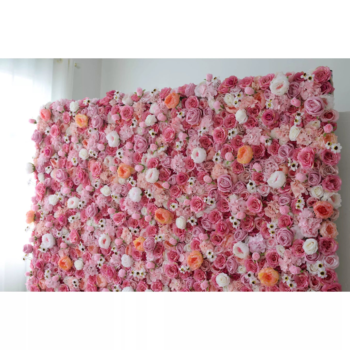 ValarFlowers artificial flower wall backdrop with lush roses peonies hydrangeas for wedding party photo booth decoration