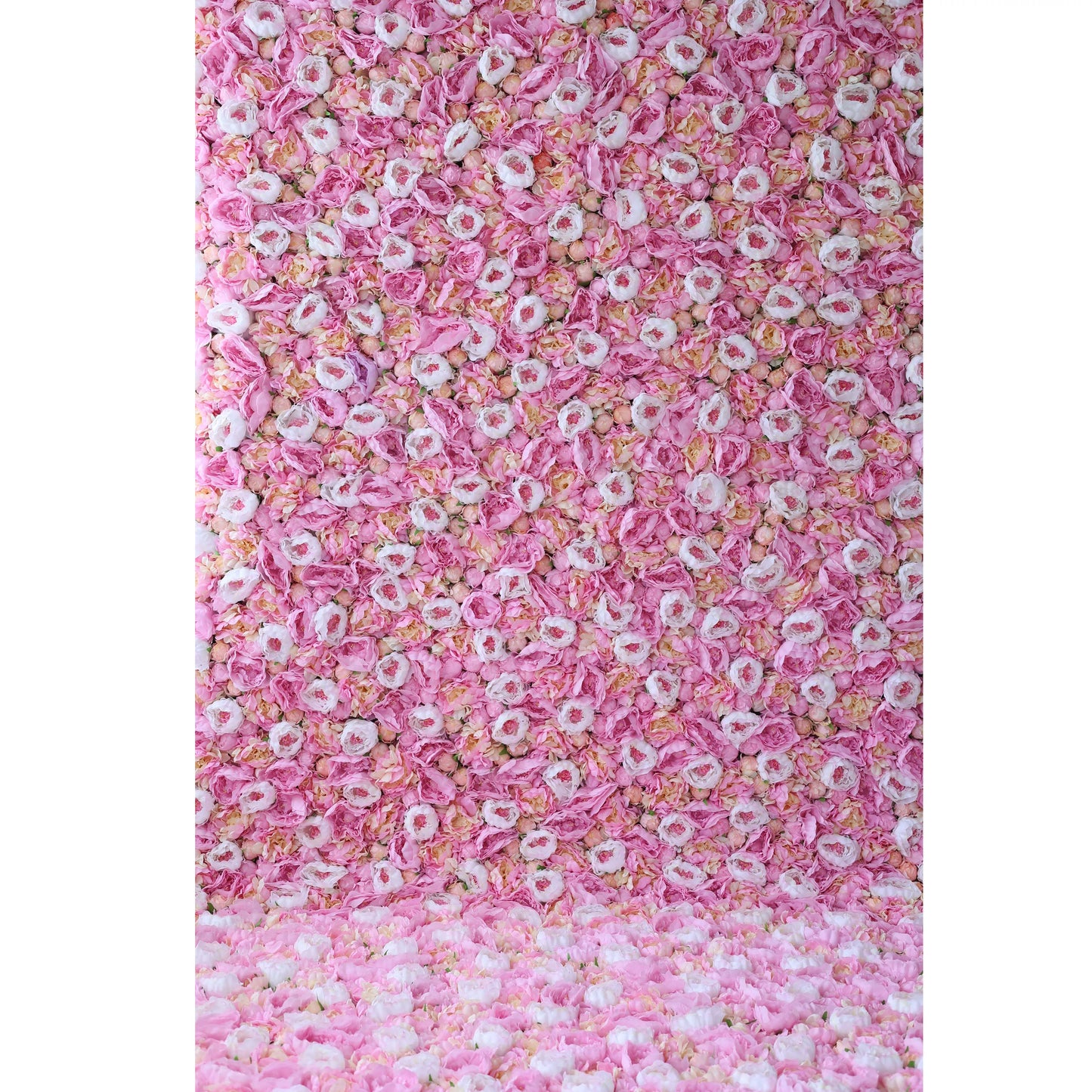 ValarFlowers Artificial Floral Wall Backdrop: Blush Blossom - A Delicate Cascade of Soft Pink Petals-VF-275
