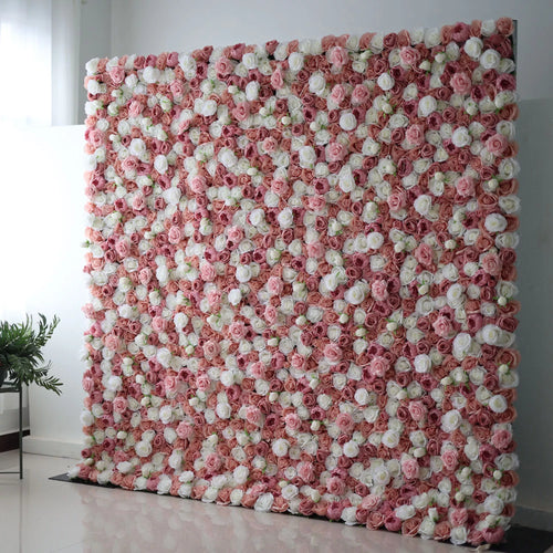 ValarFlowers red & white rose peony hydrangea artificial flower wall backdrop for wedding ceremony, party, photo booth - luxury faux floral decor