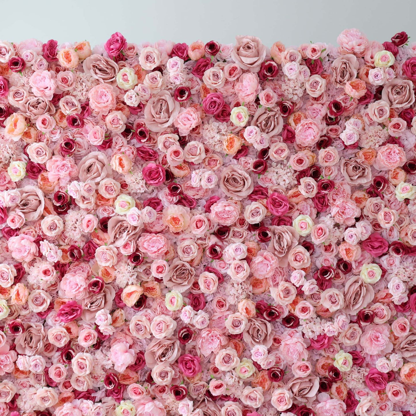 ValarFlowers artificial flower wall backdrop with lush roses peonies hydrangeas and greenery for wedding ceremony party photo booth decor