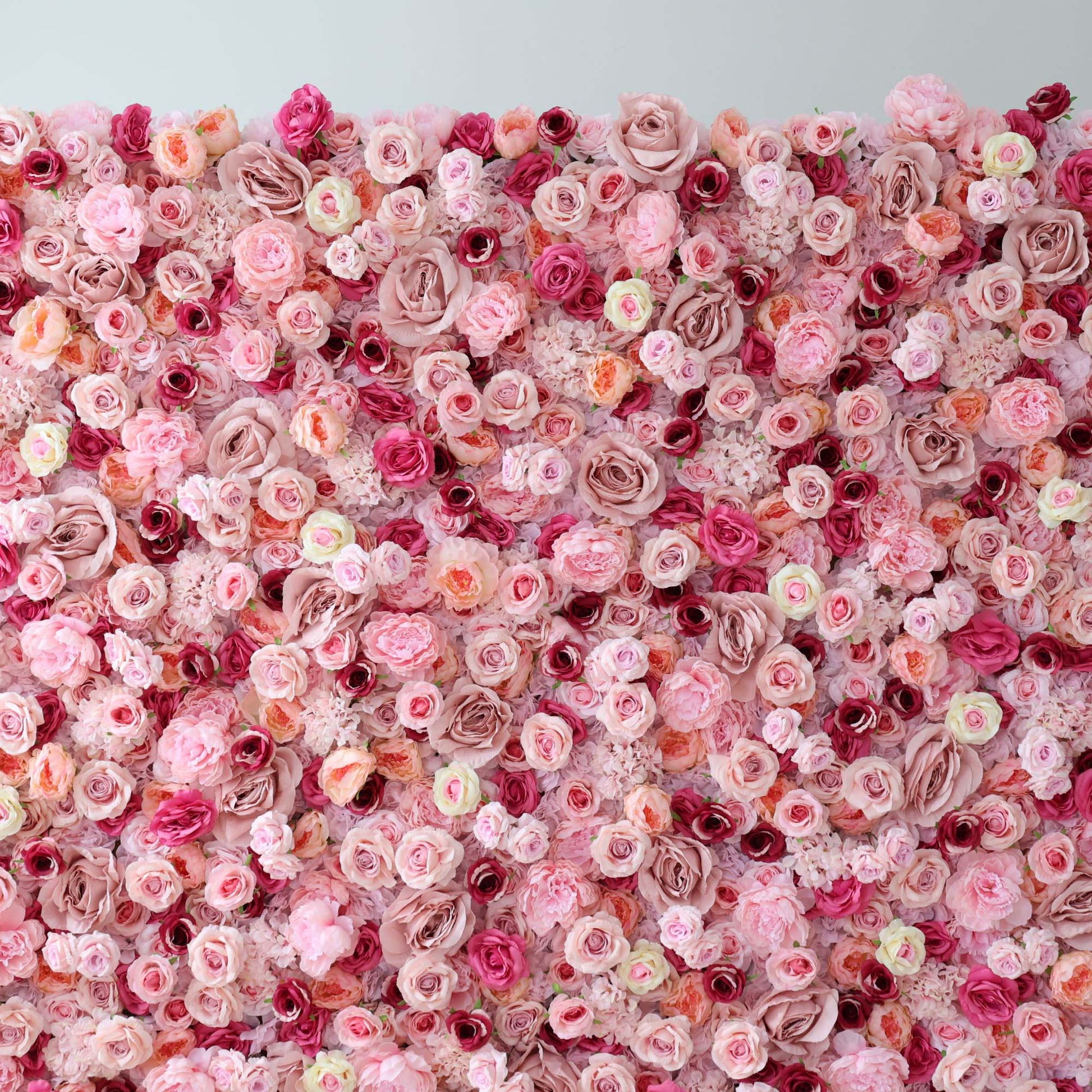 ValarFlowers artificial flower wall backdrop with lush roses peonies hydrangeas and greenery for wedding ceremony party photo booth decor