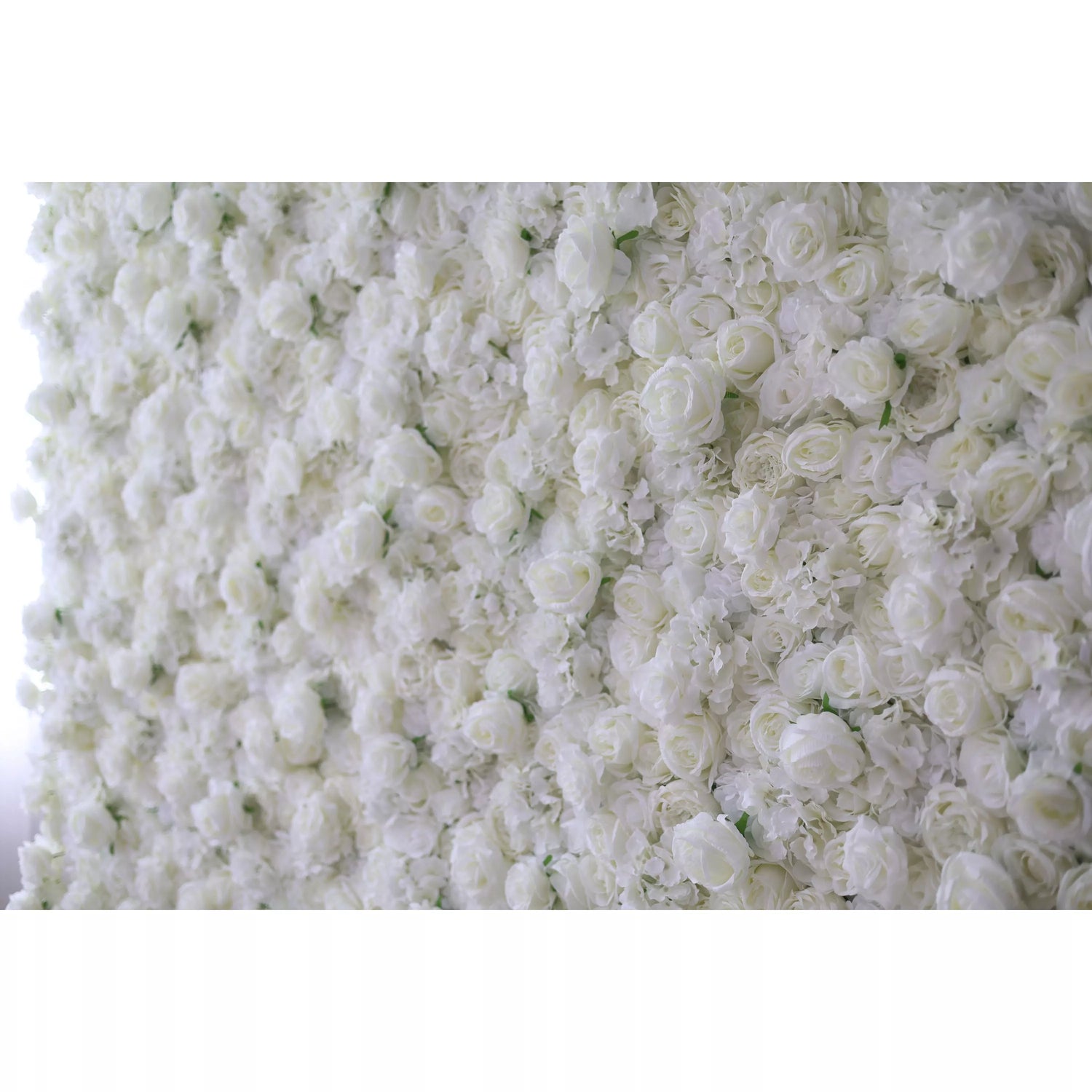 Valar Flowers Roll Up Fabric Artificial White Flower Wall Wedding Backdrop, Floral Party Decor, Event Photography-VF-051-U