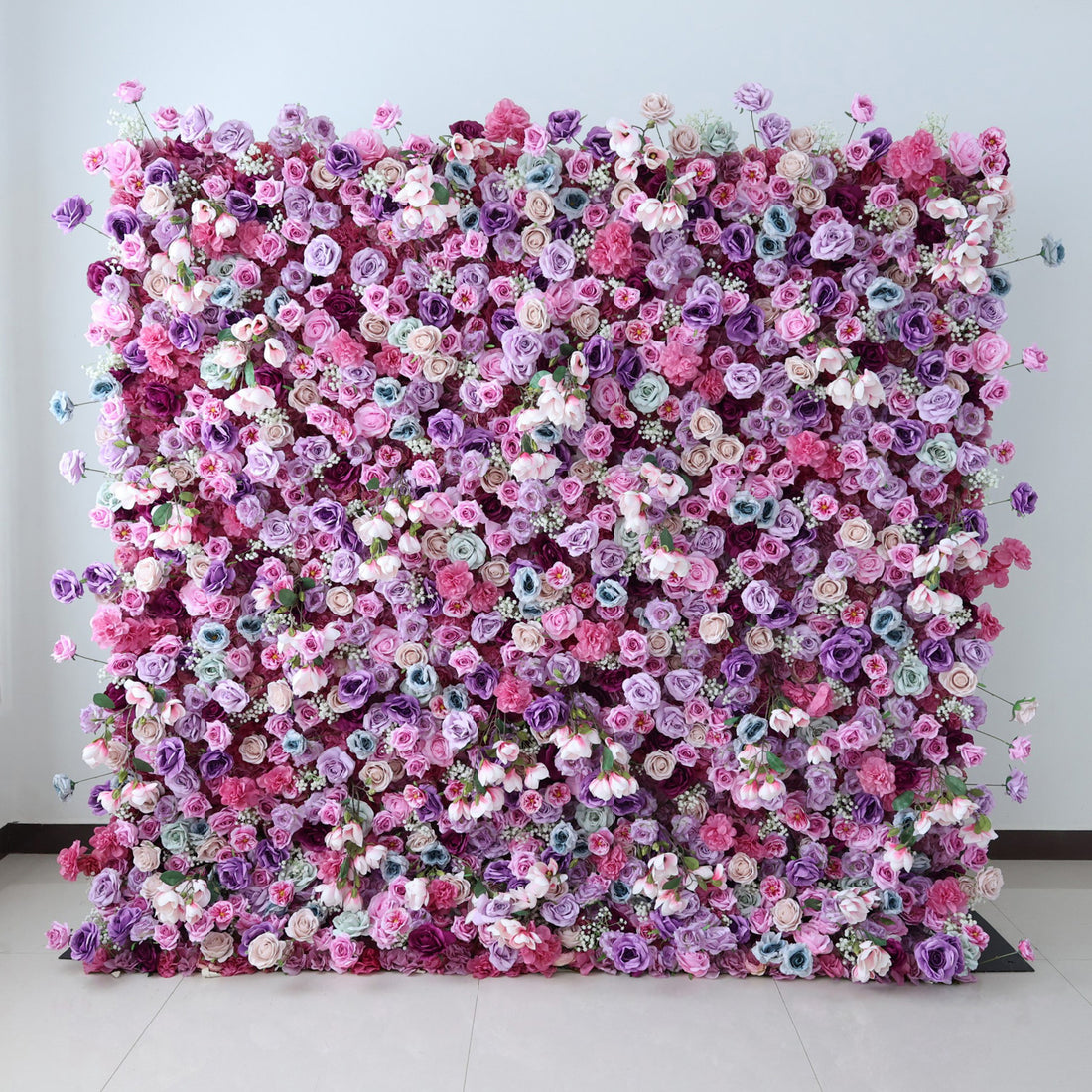 ValarFlowers Verzauberte Blumenwand in Pastellrosa und Lila: Ein romantisches Meisterwerk für traumhafte Feierlichkeiten - VF-504