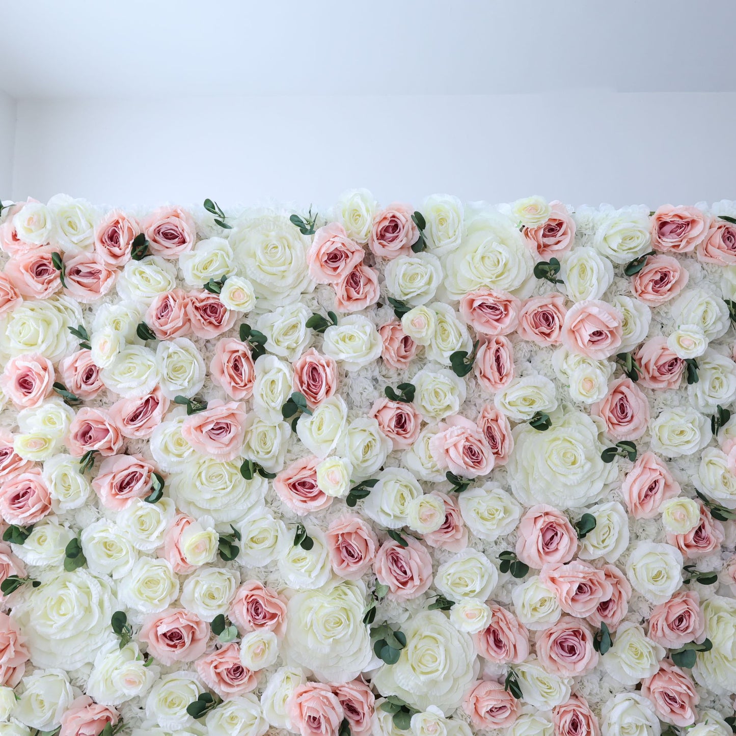 ValarFlowers luxury artificial flower wall backdrop with pink roses, peonies, hydrangeas and greenery for wedding, party and event decor