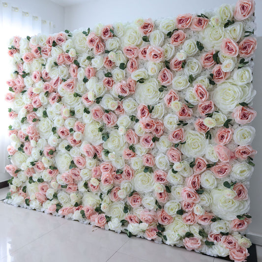 ValarFlowers luxury artificial flower wall backdrop with lush roses peonies hydrangeas and greenery for wedding party photo booth decor