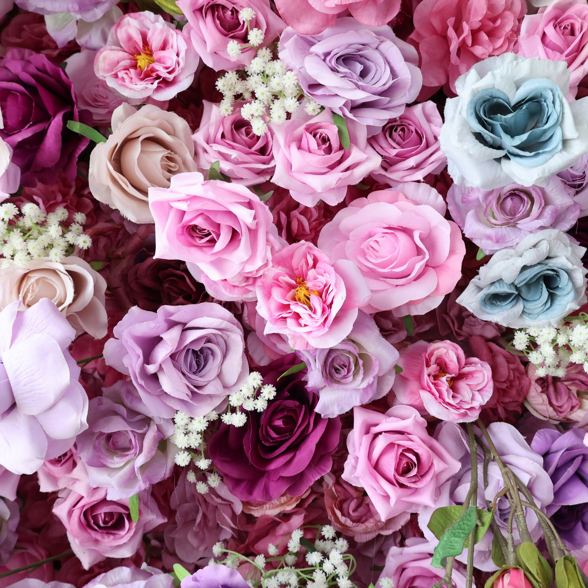 ValarFlowers Enchanted Pastel Pink &amp; Purple Floral Symphony Flower Wall: A Romantic Masterpiece for Dreamy Celebrations-VF-504