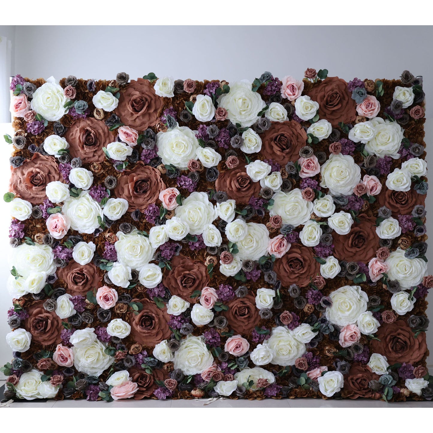 ValarFlowers artificial rose and peony wall with lush greenery - elegant wedding backdrop, party decor, photo booth, event photography
