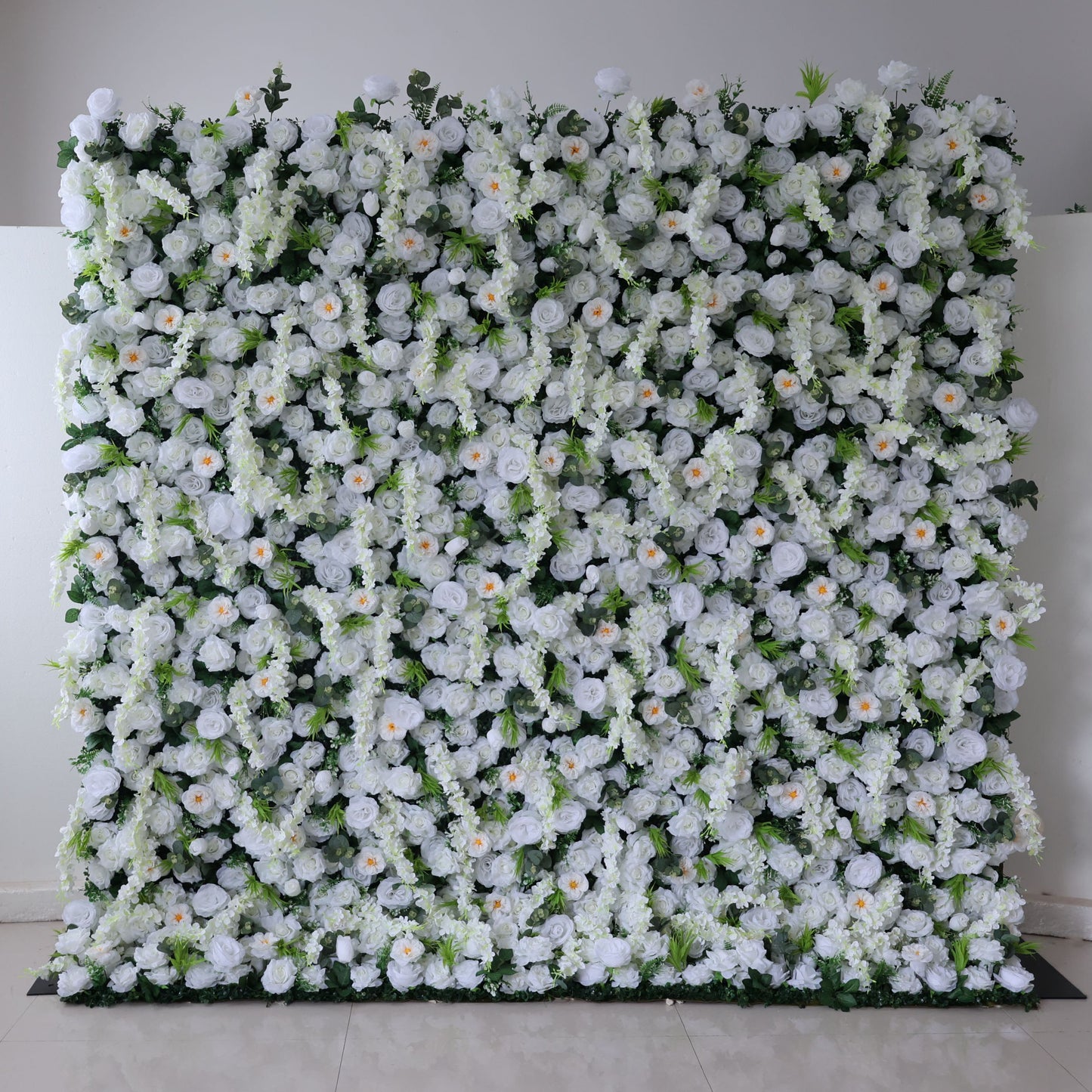 ValarFlowers artificial flower wall backdrop with pink roses, peonies and hydrangeas for wedding ceremony and party decor