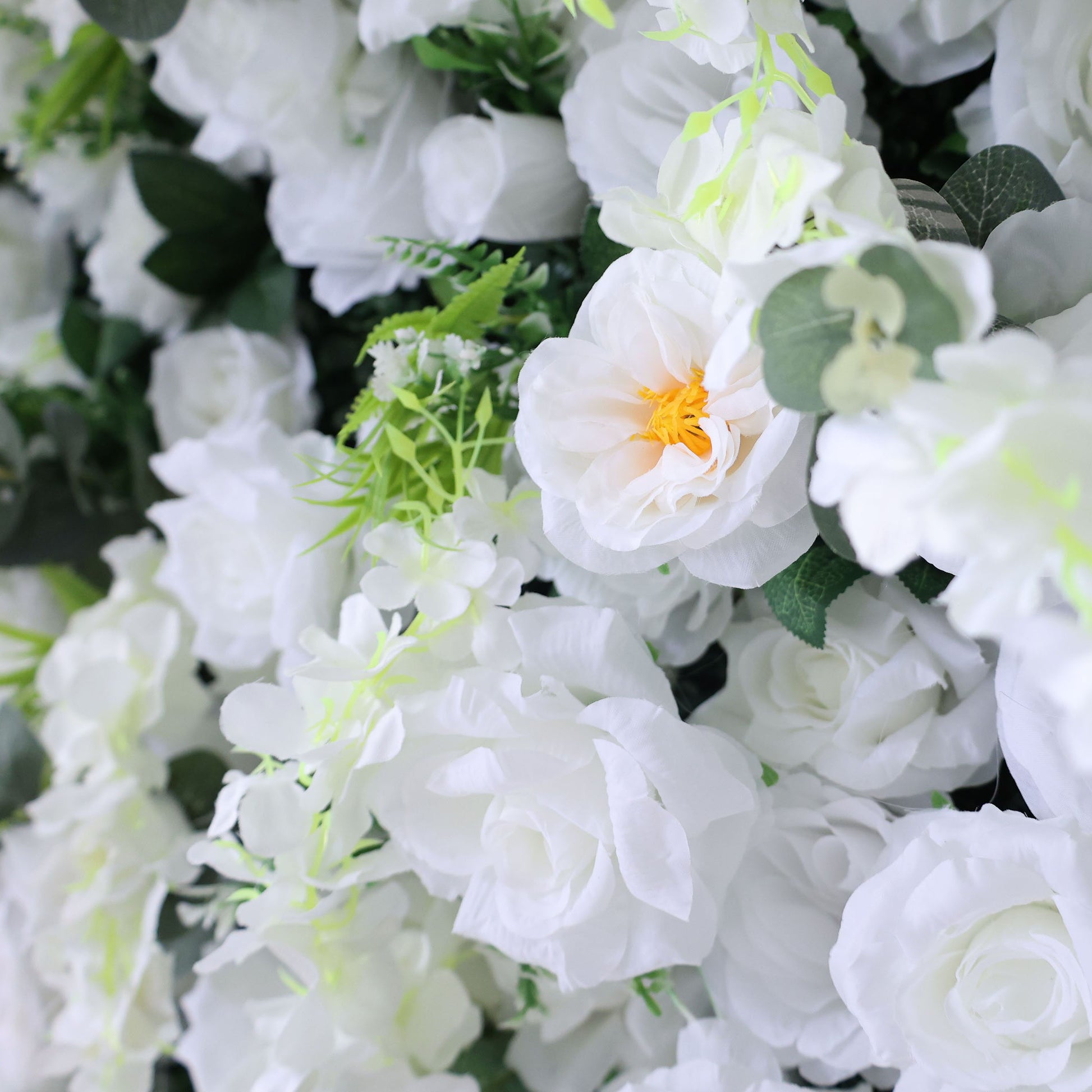 ValarFlowers artificial flower wall backdrop with lush roses peonies hydrangeas and greenery for wedding party photo booth decor