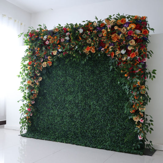 ValarFlowers artificial flower wall backdrop with lush roses peonies hydrangeas in blush pink ivory for wedding ceremony photo booth decor